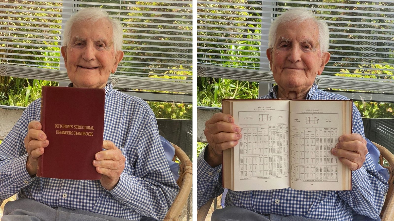 Grandpa Lenny with Ketchum's Structural Engineers' Handbook